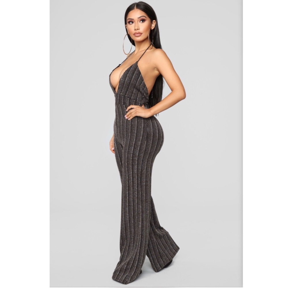 Black gold and silver jumpsuit
